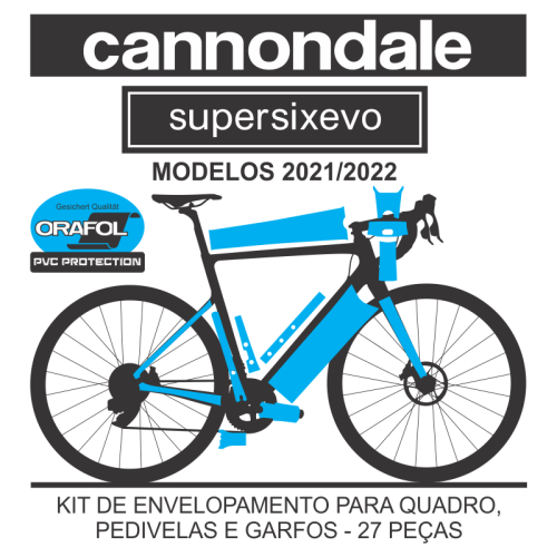 Kit de Envelopamento Protetivo PVC - Cannondale Super Six Evo (versões carbono) - Mod. 2021/2022 - Tam. 54