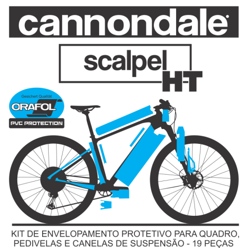 Kit de Envelopamento Protetivo PVC (brilho) Cannondale Scalpel HT- Mod. 2022/2023/2024 - Tam. L