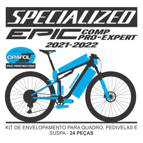 Kit de Envelopamento Protetivo PVC Specialized Epic Comp, Expert ou Pro Carbon - Tam. 2021 - Tam. M