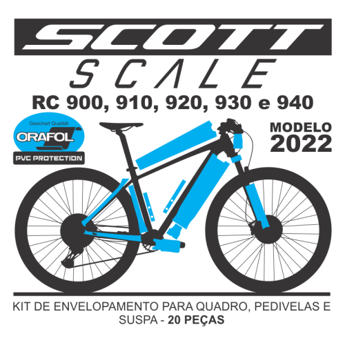 Kit de Envelopamento Protetivo em PVC Scott Scale Carbono - Modelo 2022 - Tam. P