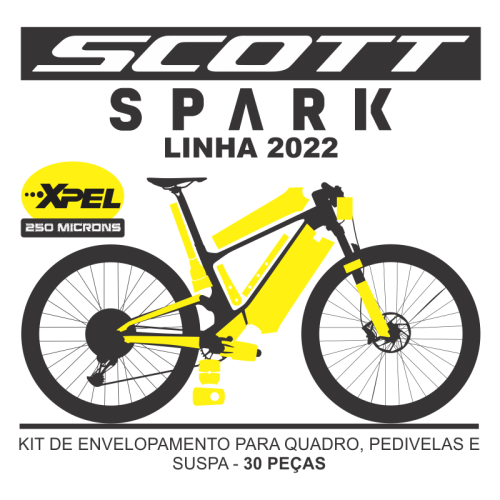 Kit de Envelopamento Protetivo PPF Scott Spark Carbono - Modelo 2022 - Tam. G