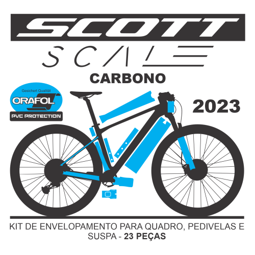 Kit de Envelopamento Protetivo em PVC Scott Scale Carbono - Modelo 2023 - Tam. G