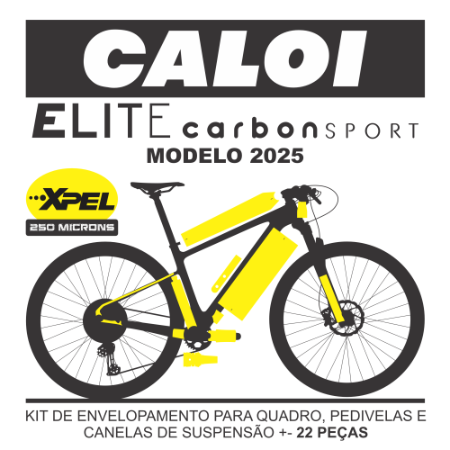 Kit de Envelopamento Protetivo PPF (brilho) Caloi Elite Carbon Sport - Mod. 2025 - Tam. XL