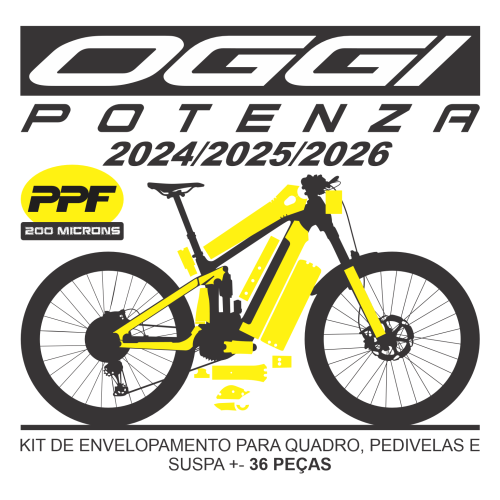 Kit de Envelopamento Protetivo PPF (brilho) Oggi Potenza - Mod. 2023-2024-2025-2026 - Todas Versões - Tam. L