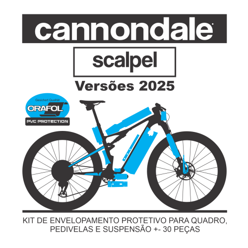 Kit de Envelopamento Protetivo PVC (brilho) Cannondale Scalpel - Mod. 2025 (nova geometria) - Tam. M