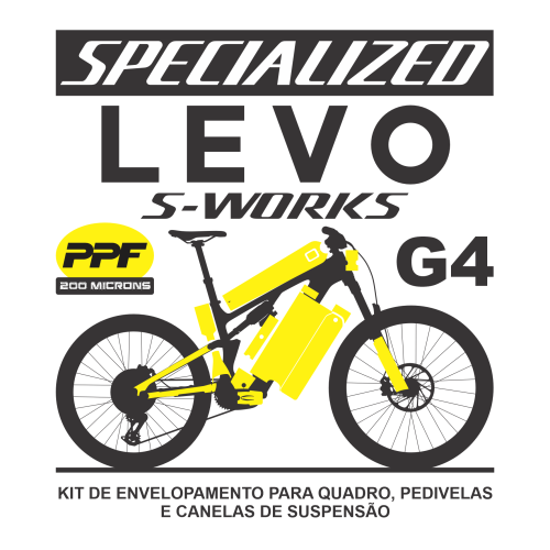 Kit de Envelopamento Protetivo PPF (brilho) Specialized Turbo Levo S-Works - GER 4 - Tam. S2