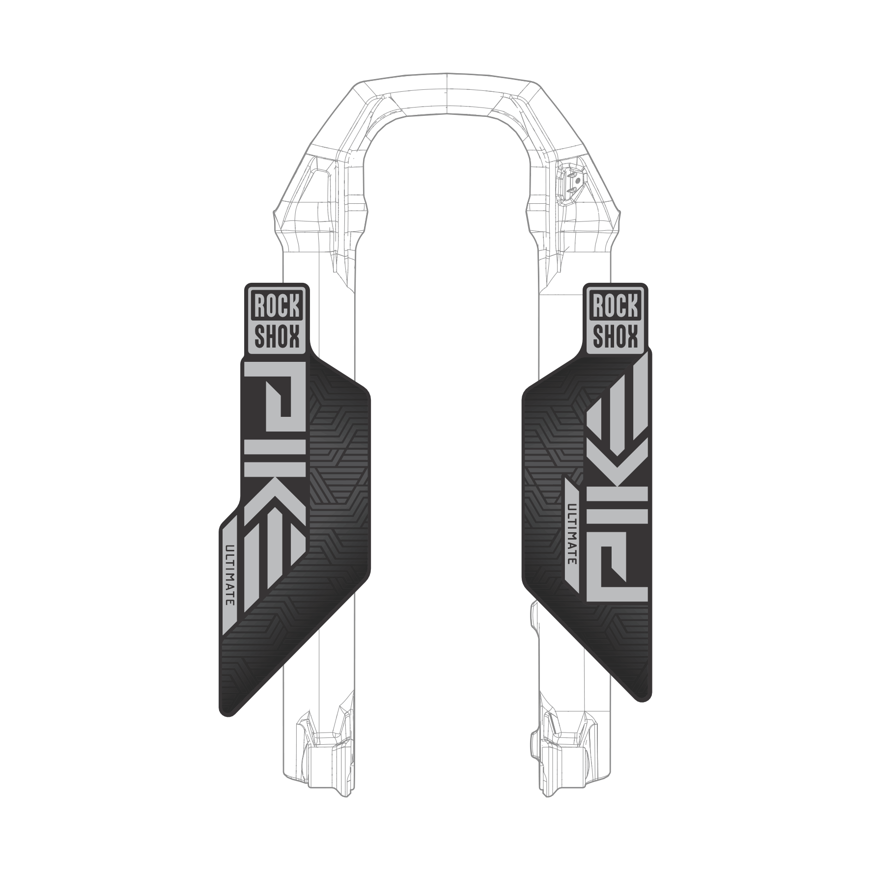 Adesivos de Customização RockShox Pike Ultimate AXS Flight Attendant - Mod. 2023-2024 - Cores Sólidas - Imagem 2