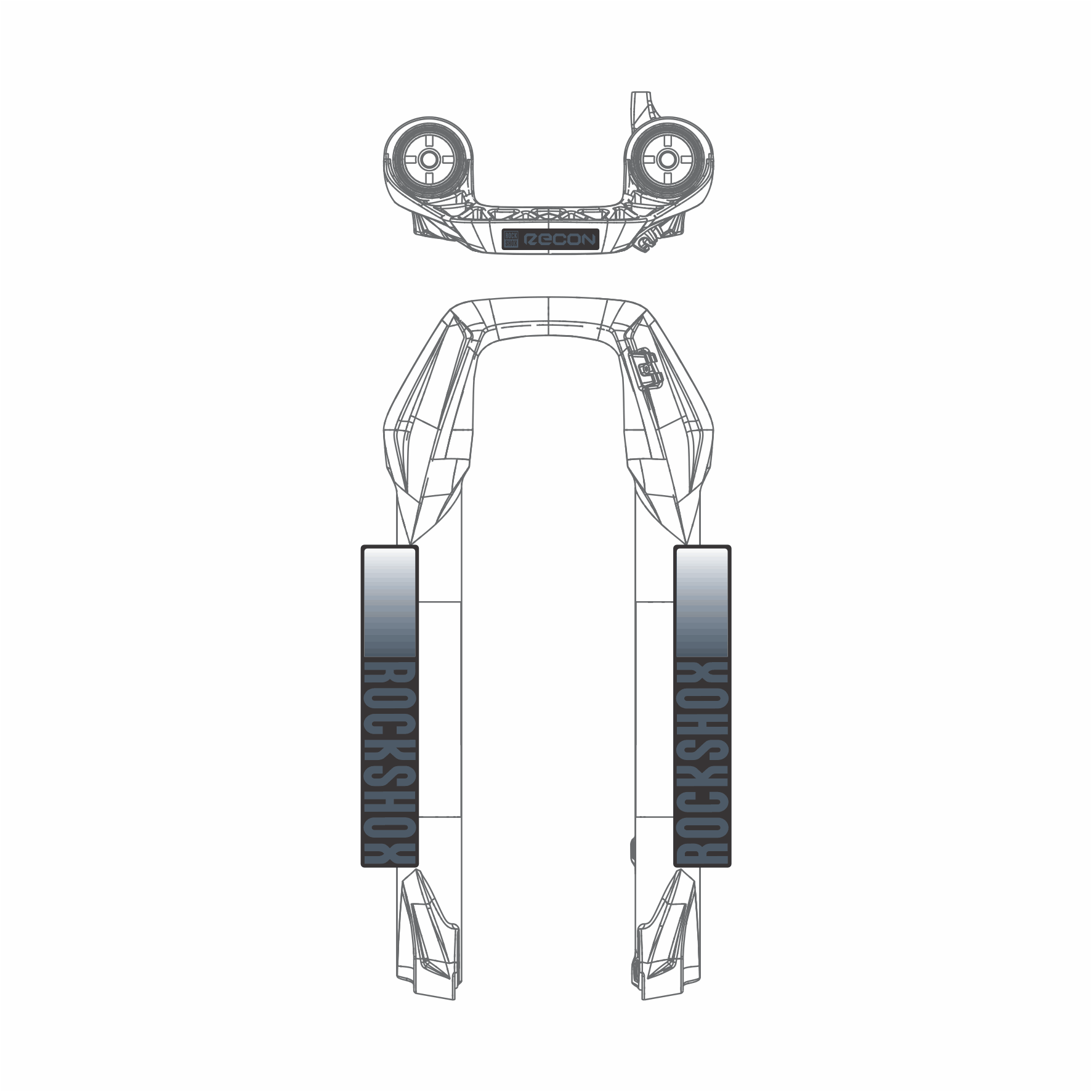 Adesivos de Customização RockShox Recon Gold com Boost - Mod. 2023-2024 - Cores Sólidas - Imagem 2