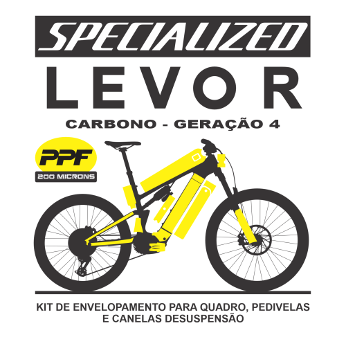 Kit de Envelopamento Protetivo PPF (brilho) Specialized Turbo Levo R (Rallye) - GER 4 - Tam. S4