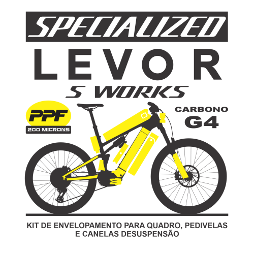 Kit de Envelopamento Protetivo PPF (brilho) Specialized Turbo Levo R (Rallye) S-Works - GER 4 - Tam. S4