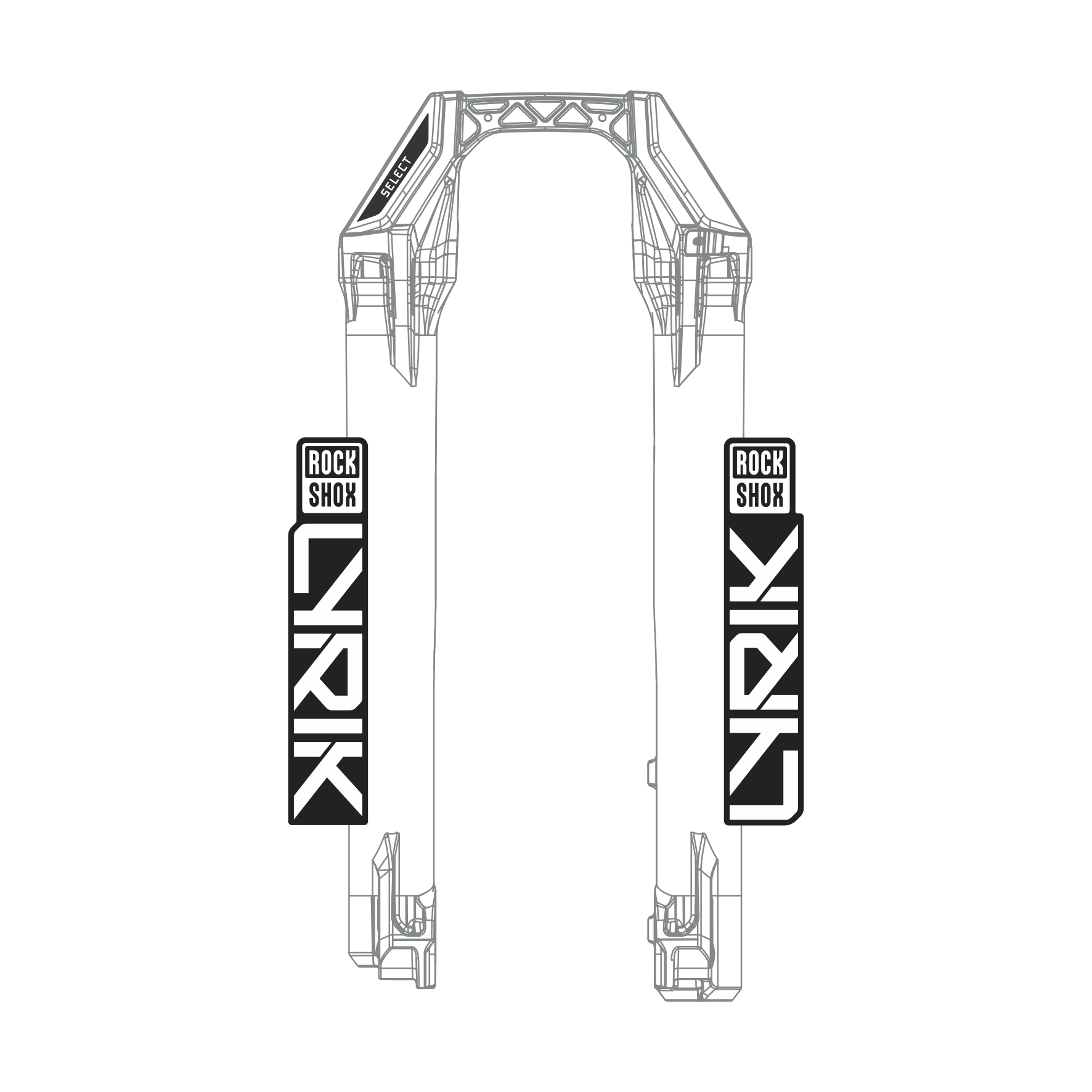 Adesivos de Customização RockShox Lyrik Select - Mod. 2027-2028 - Cores Sólidas - Imagem 2