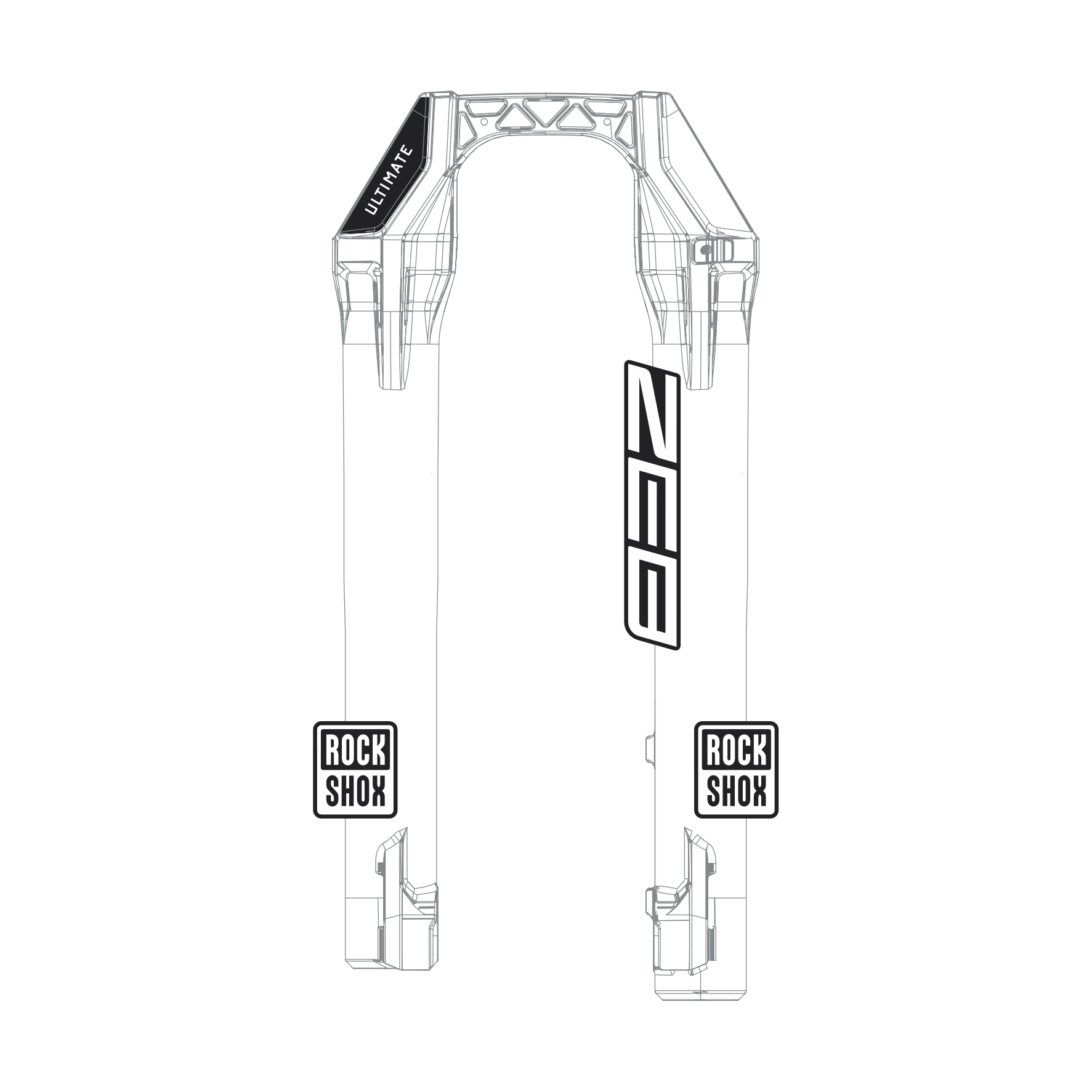 Adesivos de Customização RockShox Zeb Ultimate - Mod. 2027-2028 - Cores Sólidas - Imagem 2
