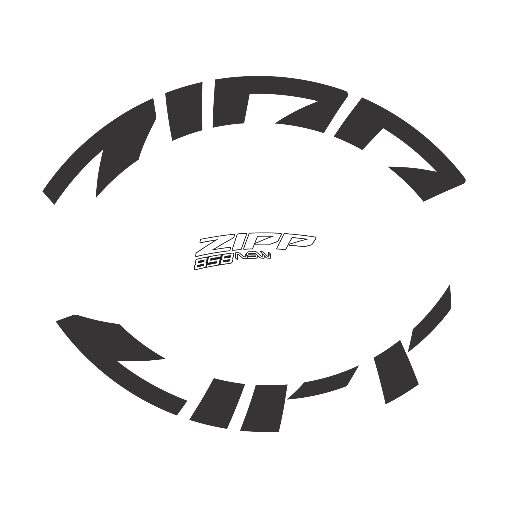 Adesivo Rodas ZIPP 858 NSW - Cores Sólidas - 2025-2026