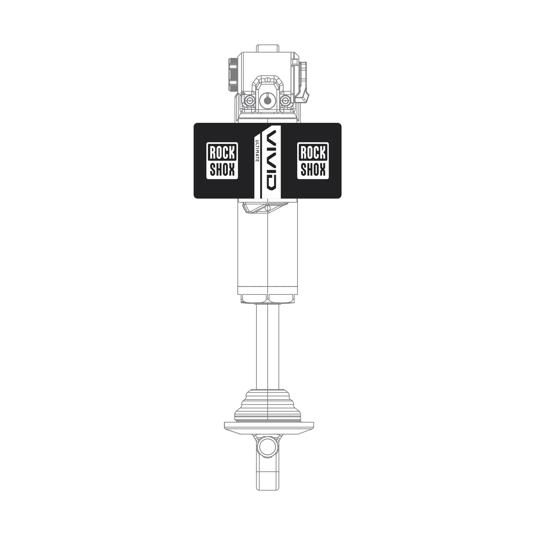 Adesivos de Customização para Shock Rockshox Vivid Coil (Orient. A) Ultimate - Mod. 2027-2028 - Cores Sólidas - Imagem 2