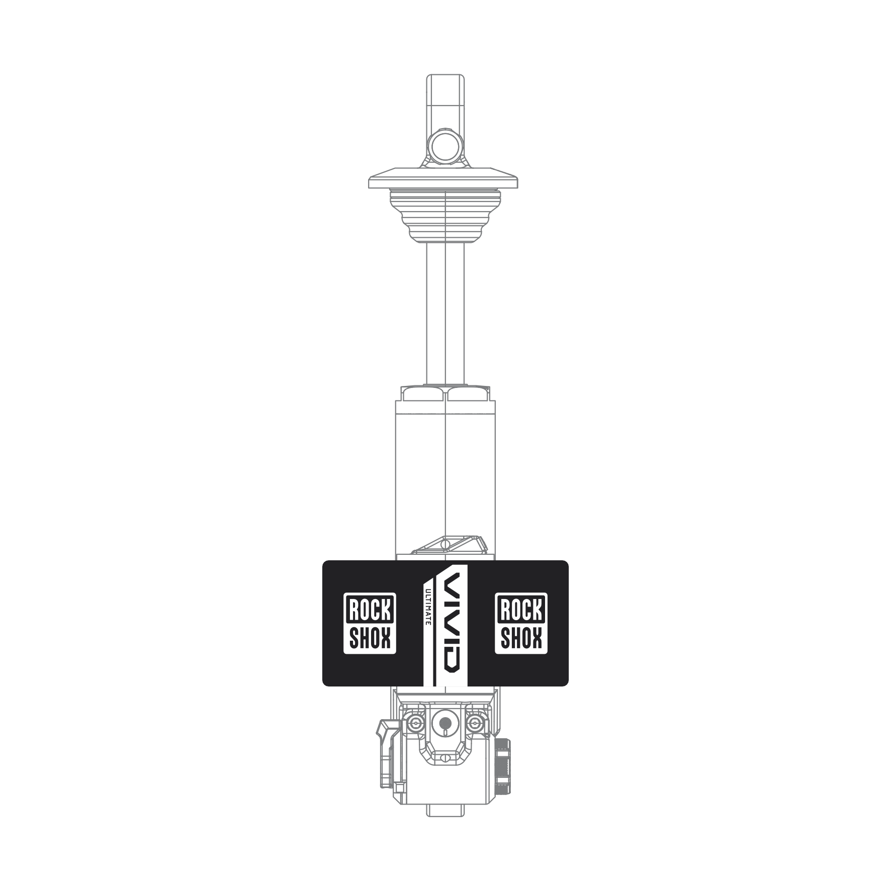 Adesivos de Customização para Shock Rockshox Vivid Coil (Orient. B) Ultimate - Mod. 2027-2028 - Cores Sólidas - Imagem 2