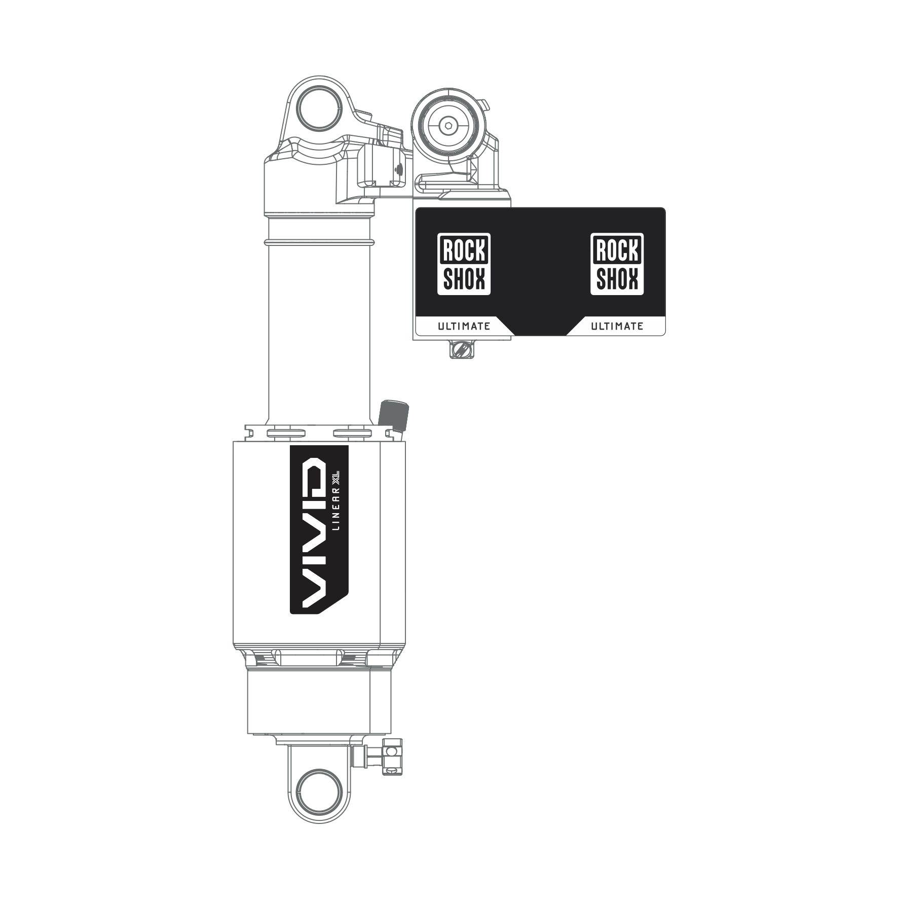 Adesivos de Customização para Shock Rockshox Vivid Ultimate Linear XL - Mod. 2027-2028 - Cores Sólidas - Imagem 2