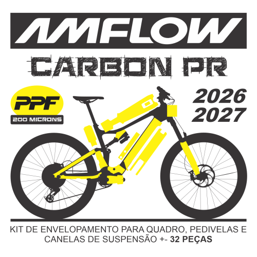 Kit de Envelopamento Protetivo PPF (brilho) Amflow PR - Bateria Removível - Mod. 2026-2027 - Tam. L
