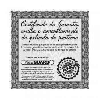 Certificado de garantia de 3 anos contra amarelamento